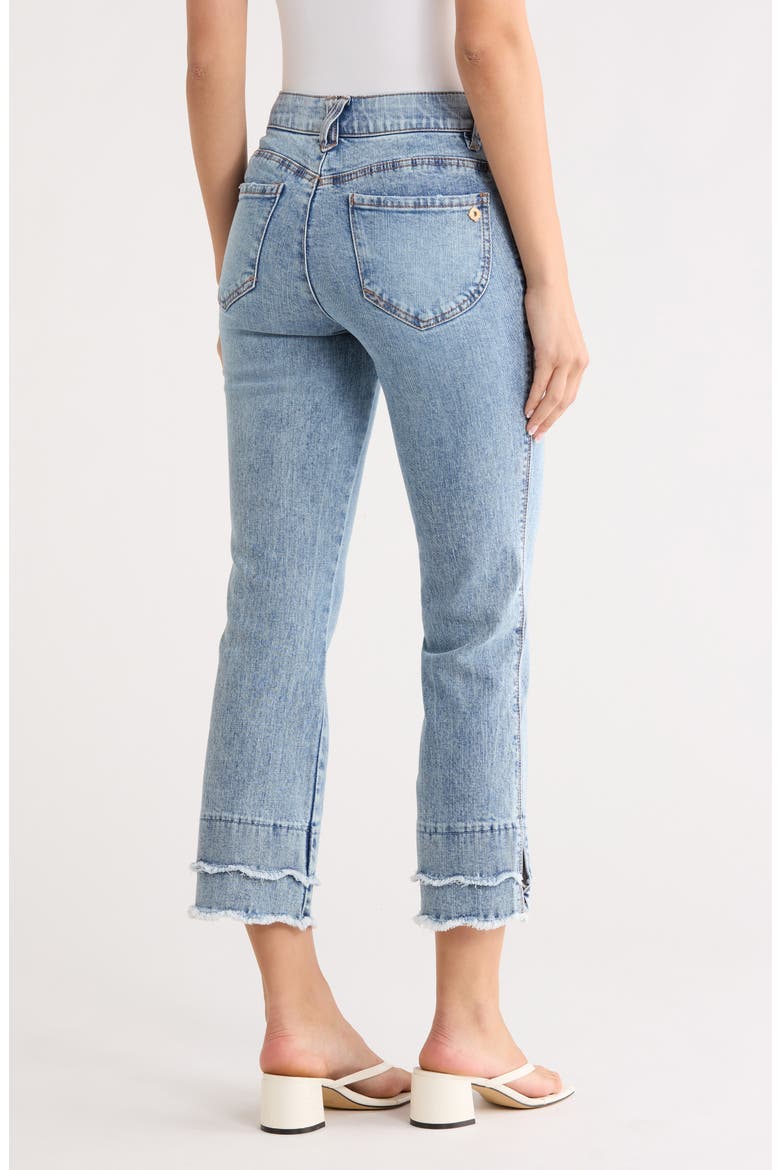 Scalloped Double Fray Hem Crop Flare Leg Jeans, Alternate, color, LIGHT BLUE ARTISANAL