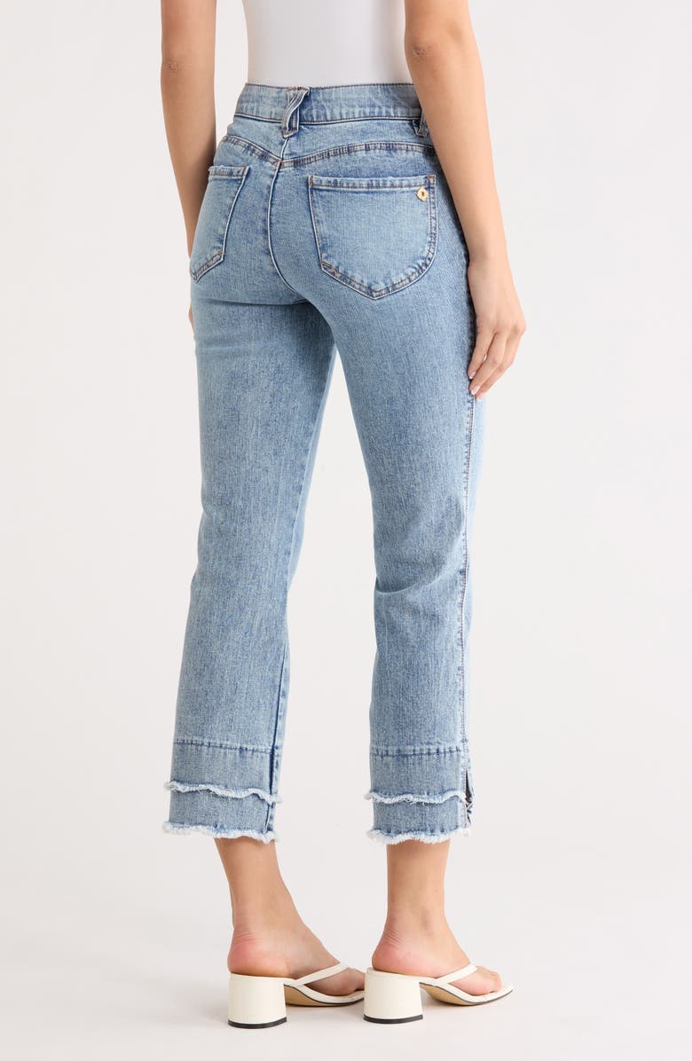 Democracy Scalloped Double Fray Hem Crop Flare Leg Jeans, Alternate, color, Light Blue Artisanal