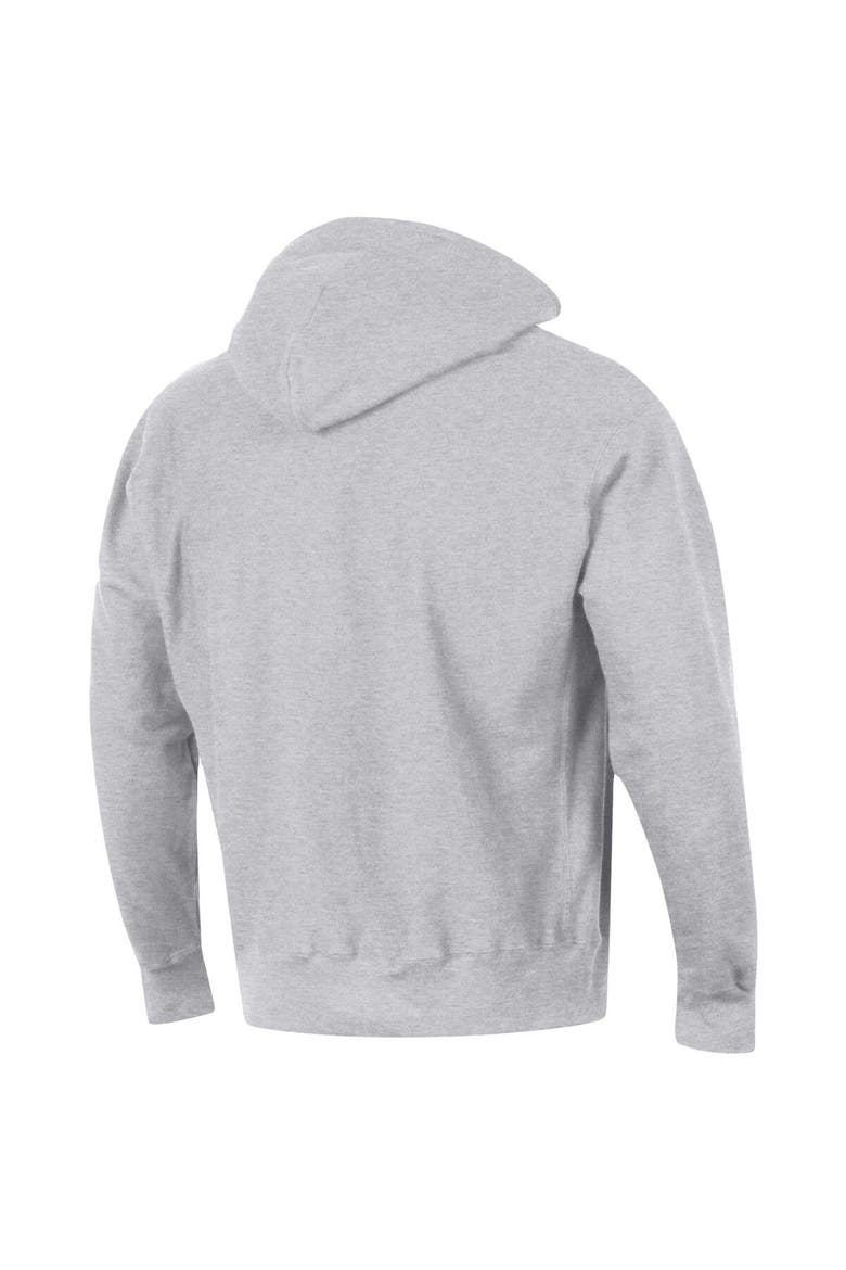 Men's Champion Heathered Gray Kansas State Wildcats Team Arch Reverse Weave Pullover Hoodie, Alternate, color, Heather Gray
