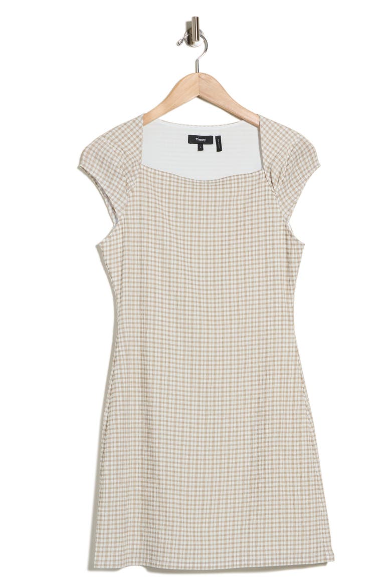 Check Print Dress, Alternate, color, TAUPE MULTI