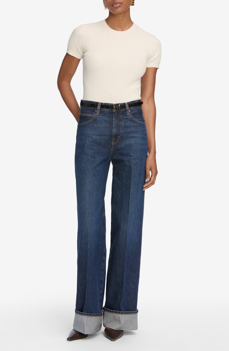 FRAME The Fine Cable Knit Top, Alternate, color, Cream