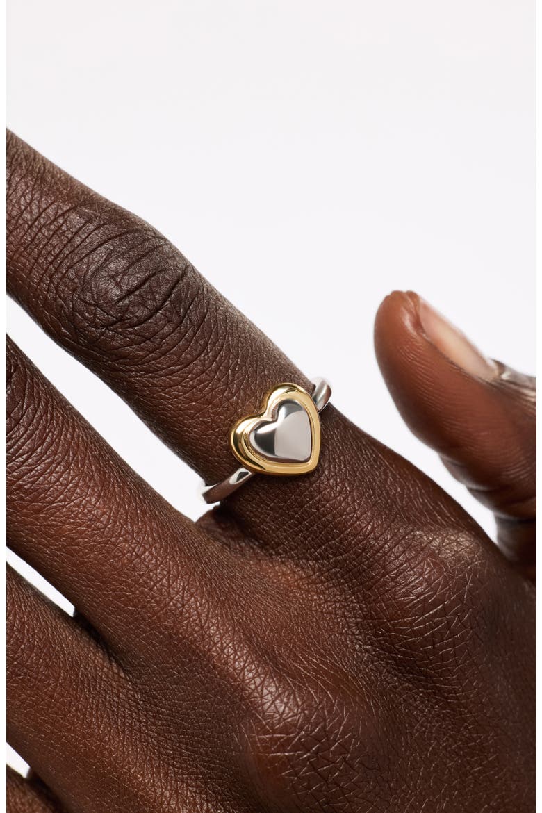 Camelia Heart Ring, Alternate, color, GOLD / SILVER