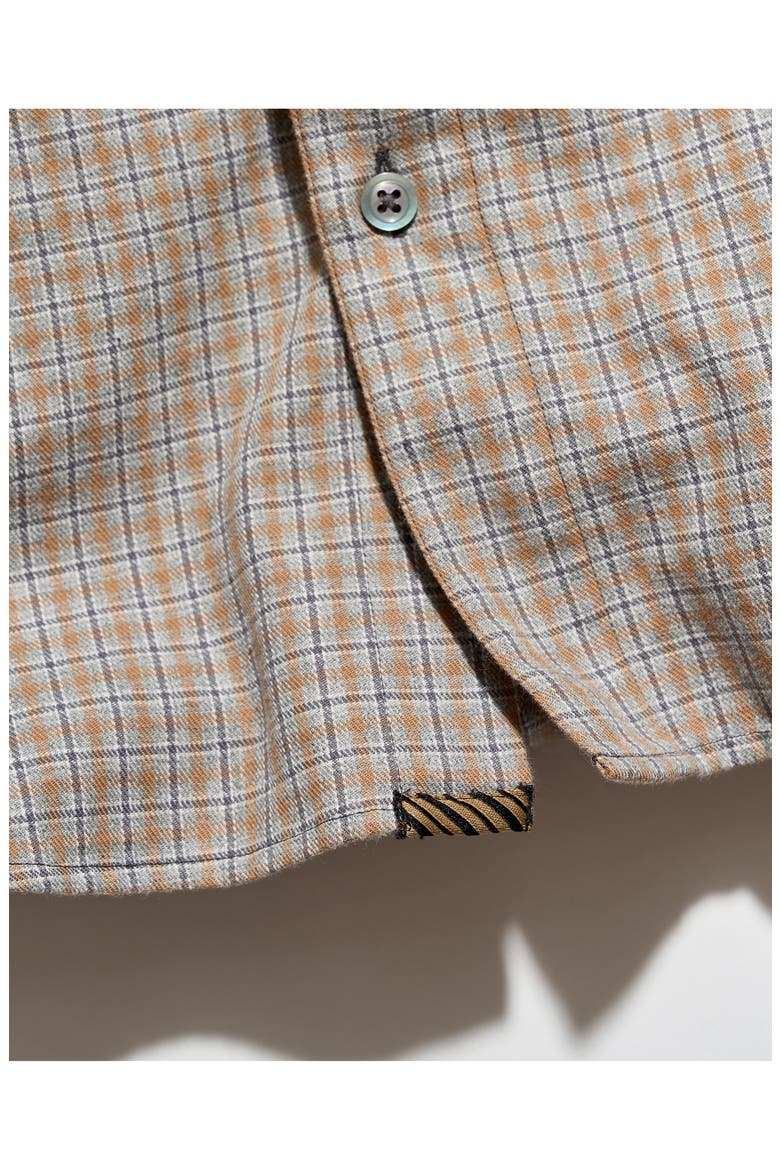 Plaid Melange Cotton Sport Shirt, Alternate, color, STORMY SEA MULTI
