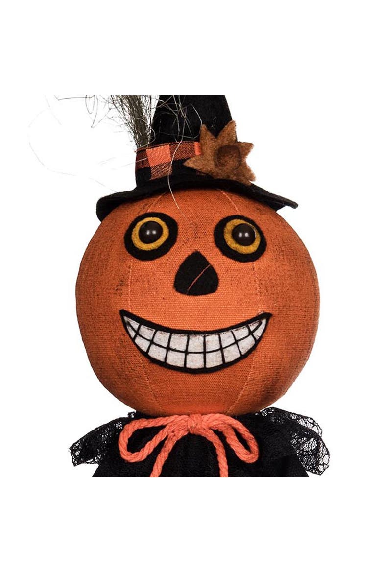 Jack O' Lantern Standing Vintage Halloween Folk Art Figurine 3.75", Alternate, color, Orange