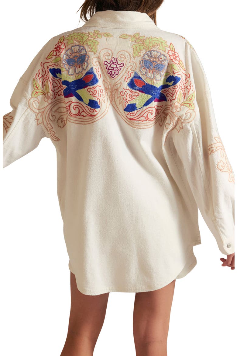 Take Flight Embroidered Cotton Shirt, Alternate, color, SNOW BELL COMBO