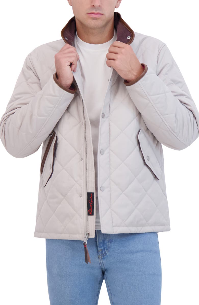 Robert Graham Water Repellent Quilted Jacket, Alternate, color, Stone