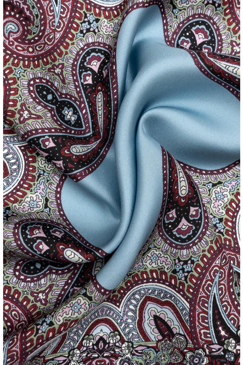 Perugia - Silk Pocket Square for Men, Alternate, color, Blue and Burgundy