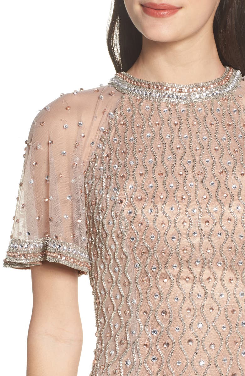 Mac Duggal Crystal & Bead Embellished Gown, Alternate, color,