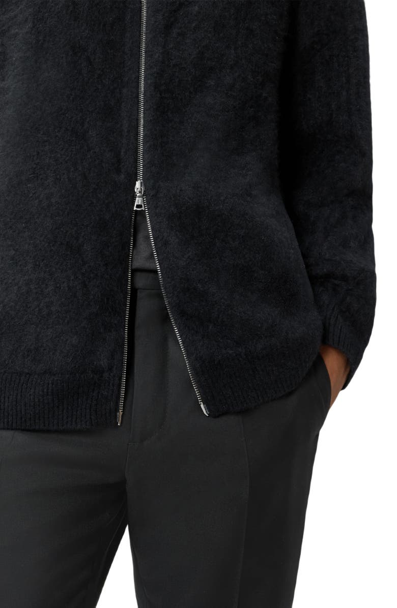 John Varvatos Catherine Cashmere Zip Hoodie, Alternate, color, Black