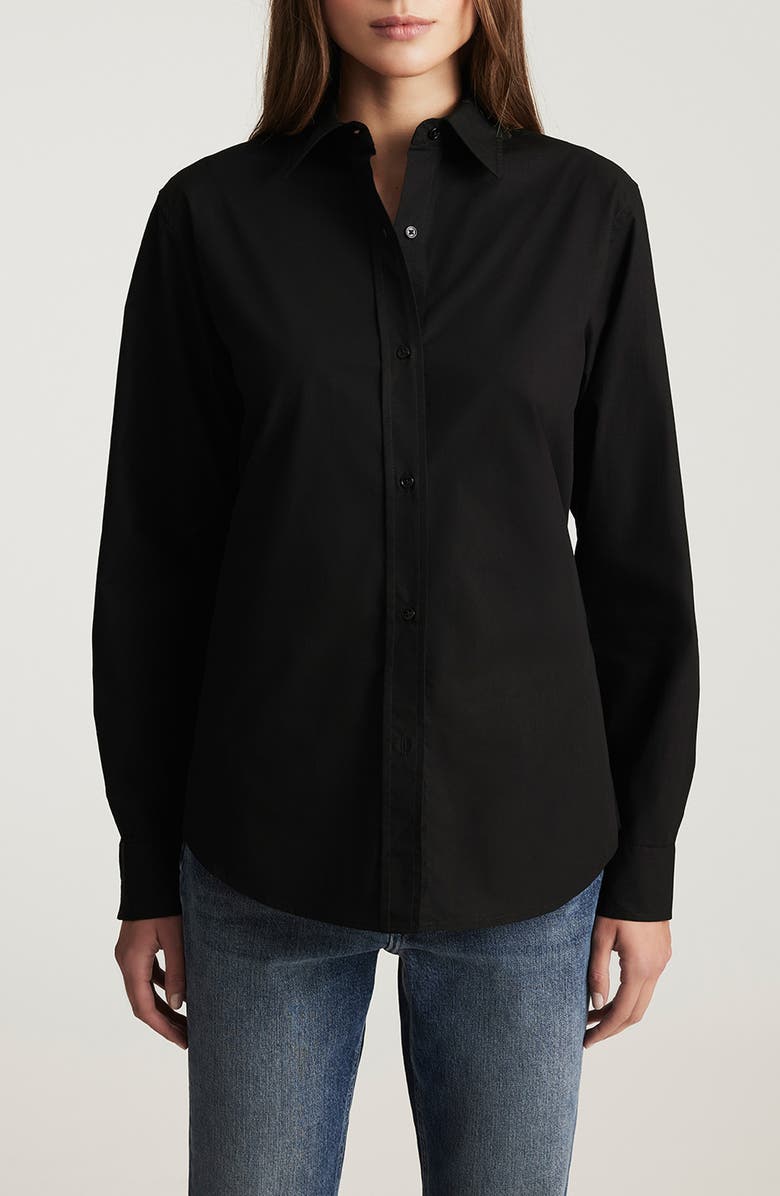Mavi Jeans Long Sleeve Cotton Button-Up Shirt, Main, color, Black