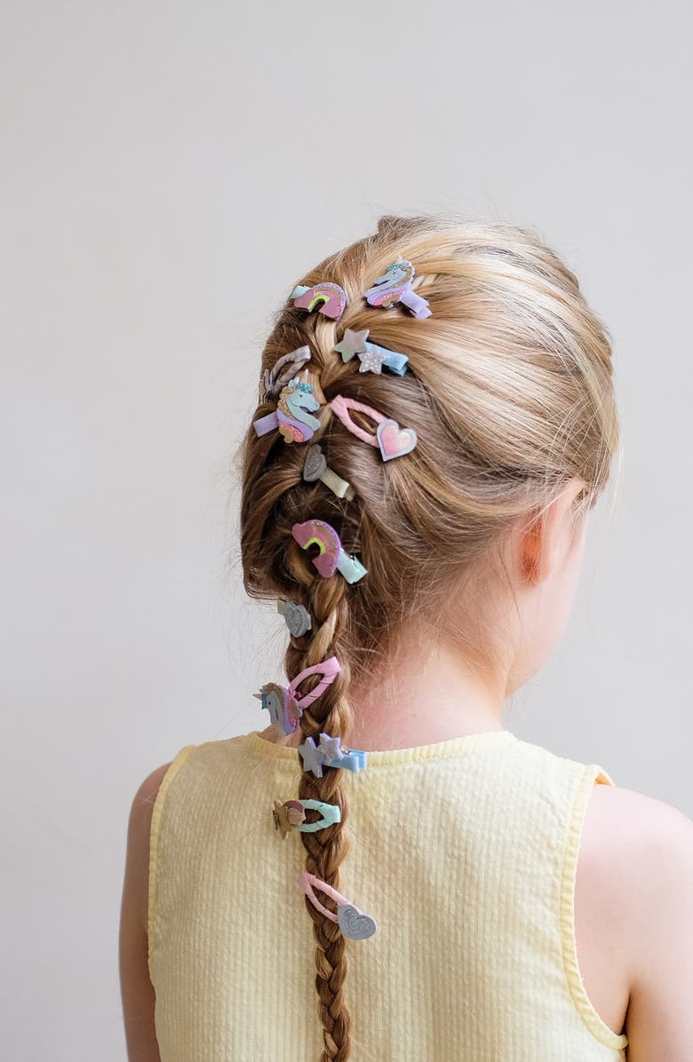Mimi & Lula Kids' Unicorn Assorted 8-Pack Mini Hair Clips, Alternate, color, Pink