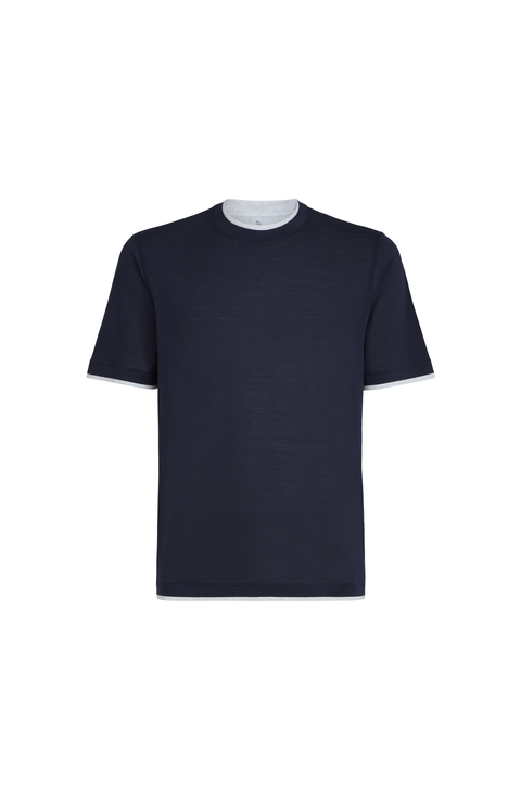 T-shirt with faux-layering