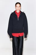 COS Merino Wool Mock-neck Zip-up Sweater