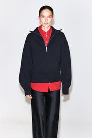 COS Merino Wool Mock-neck Zip-up Sweater