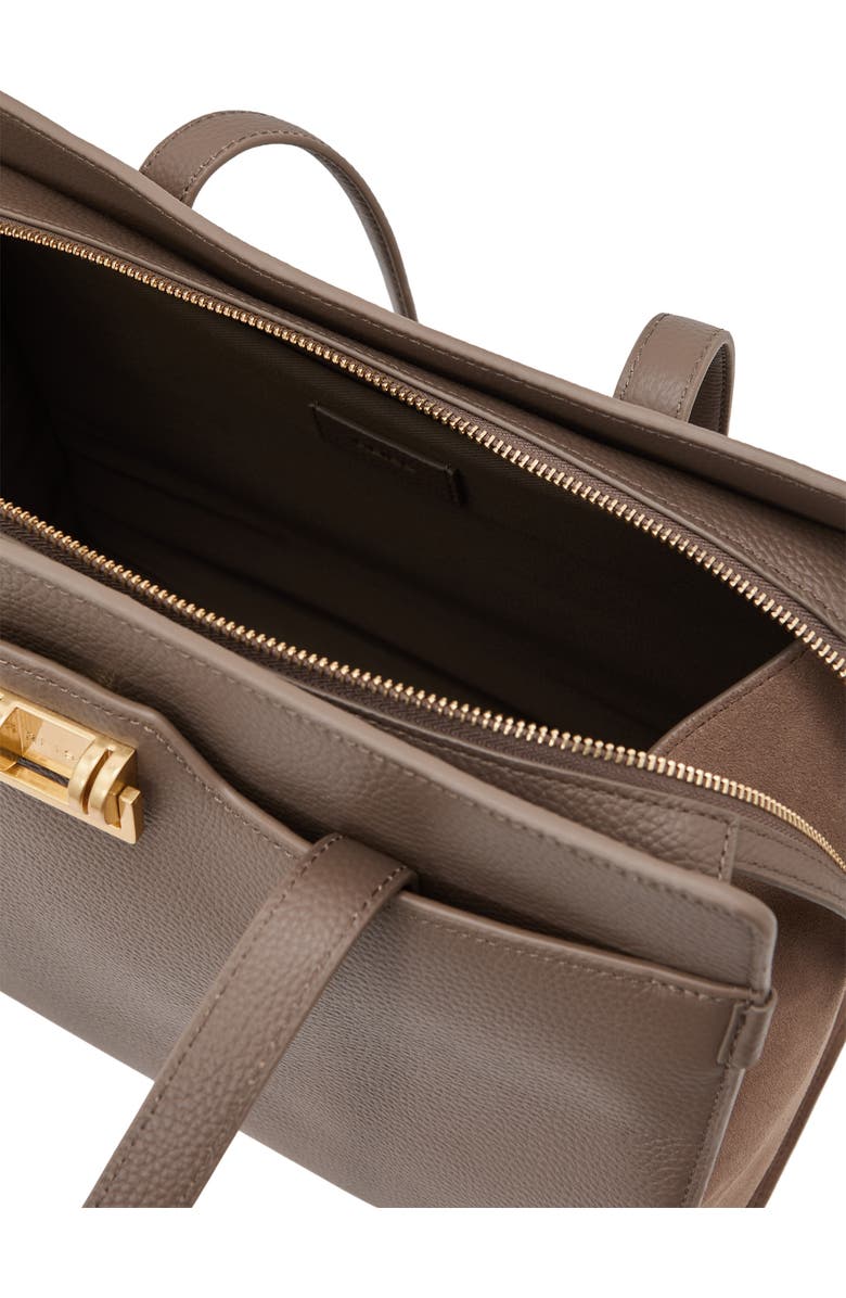 Reiss Delphine Leather Tote, Alternate, color, Taupe
