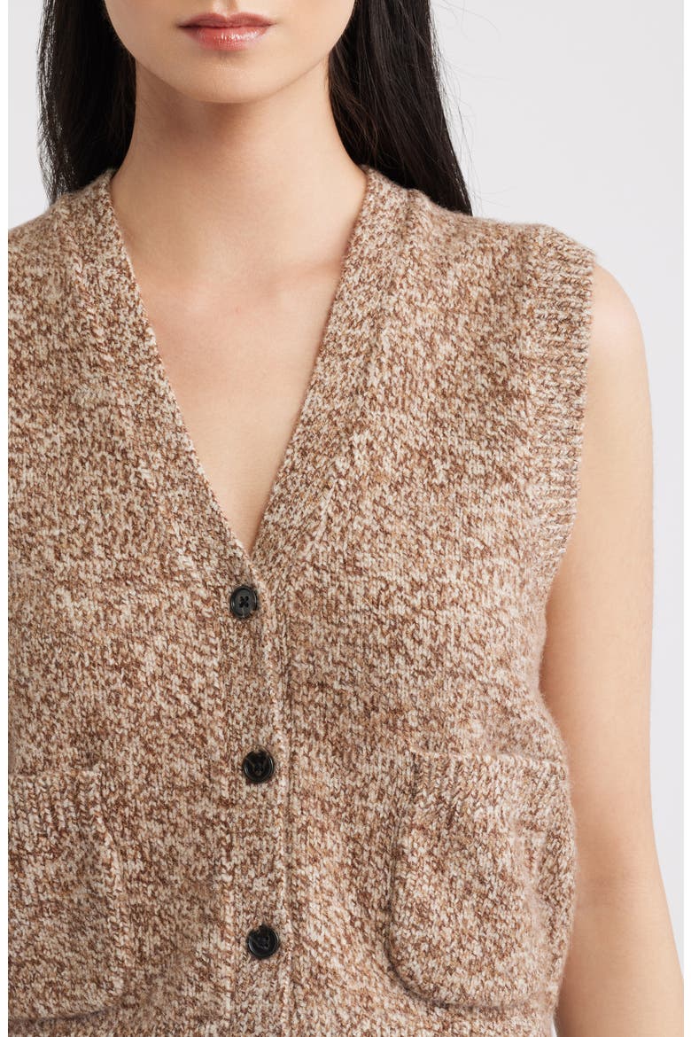 Kasmir Sweater Vest, Alternate, color, BROWN MELANGE