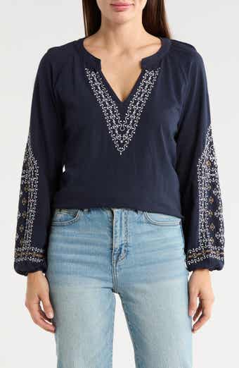 Solstice Embroidered Cotton Blouse