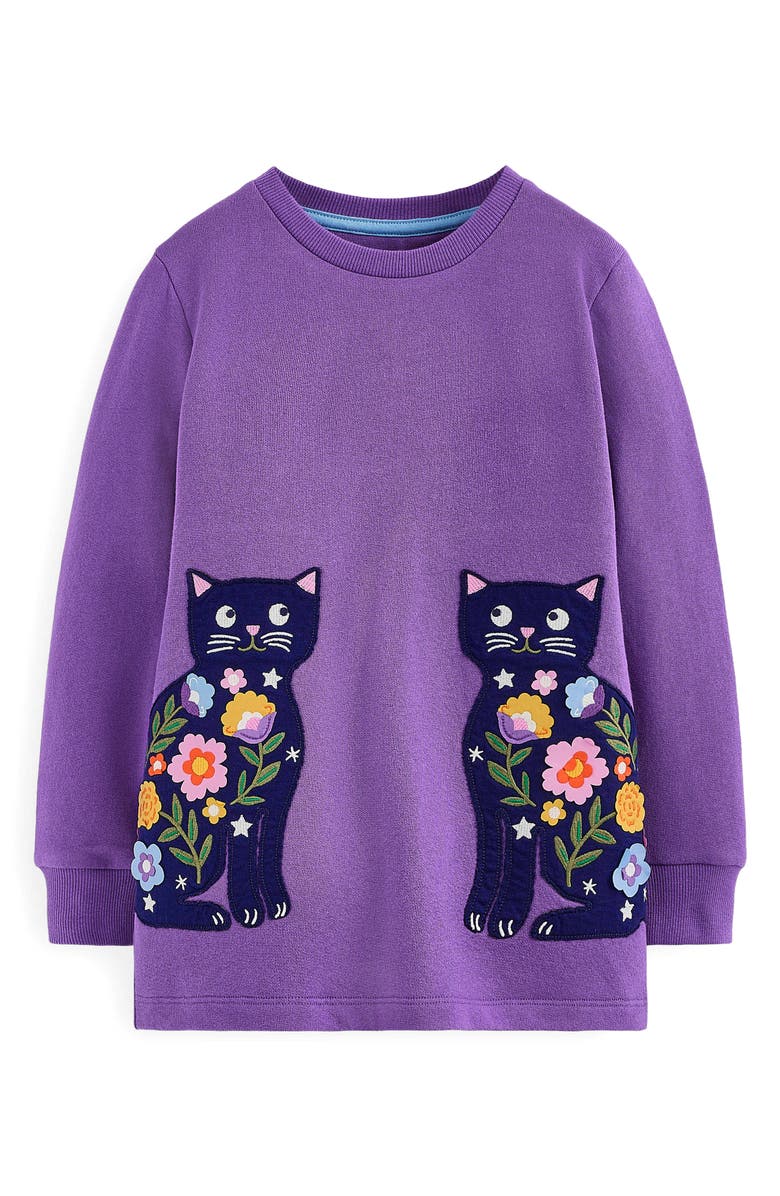 Mini Boden Kids' Long Sleeve Appliqué Tunic, Main, color, 
