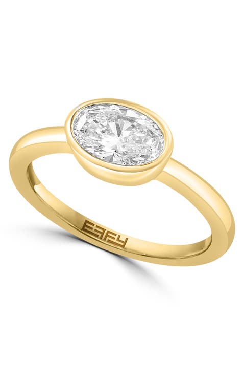 14K Yellow Gold Lab Grown Diamond Oval Solitaire Ring