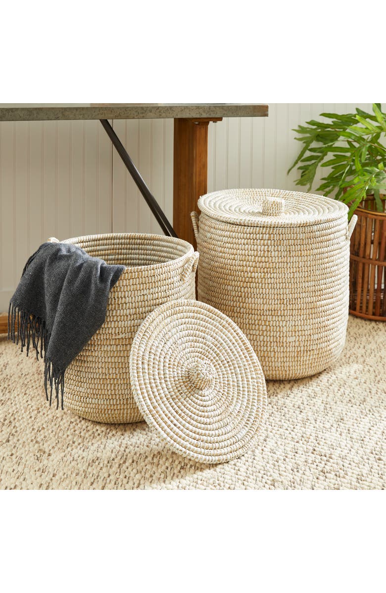 Napa Home & Garden Rivergrass Hamper Baskets With Lids Set of 2, Alternate, color,