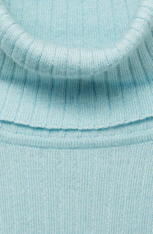 Shop Mango Turtleneck Sweater In Aqua