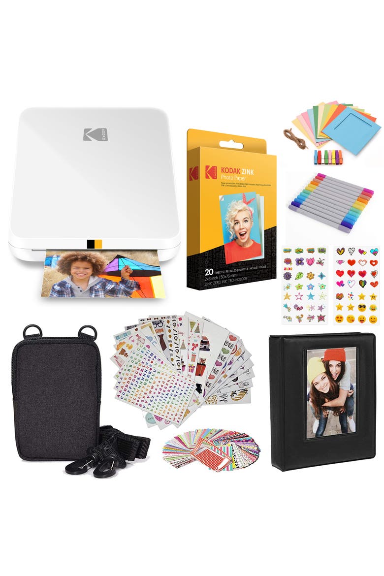 Step Slim Instant Printer 2x3" + Paper Kit, Main, color, White