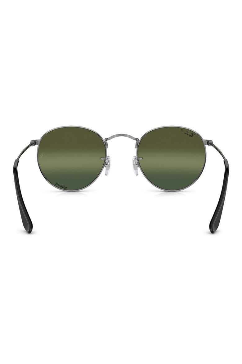 53mm Round Polarized Sunglasses, Alternate, color, GUNMETAL