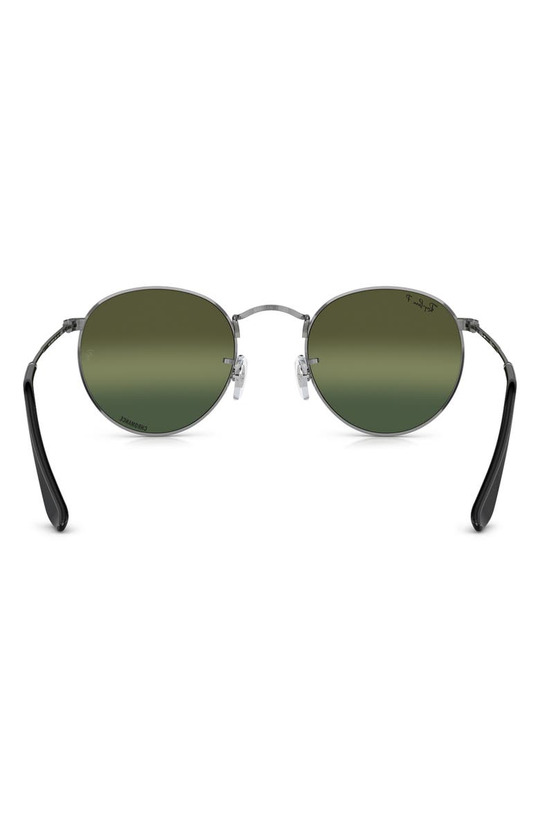 Ray-Ban 53mm Round Polarized Sunglasses, Alternate, color, Gunmetal