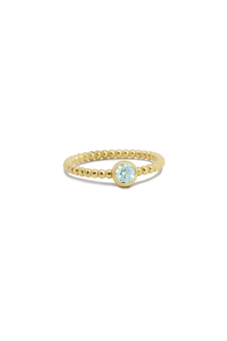 Gold Beaded Aquamarine Ring, Main, color, Aquamarine
