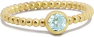 The Lovery Fine Jewelry Gold Beaded Aquamarine Ring