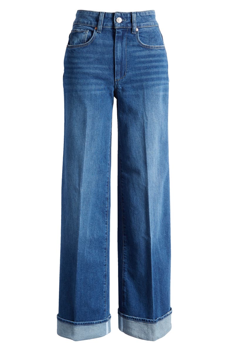 PAIGE Sasha Stretch Denim Cuff Wide Leg Jeans, Alternate, color, Nadira