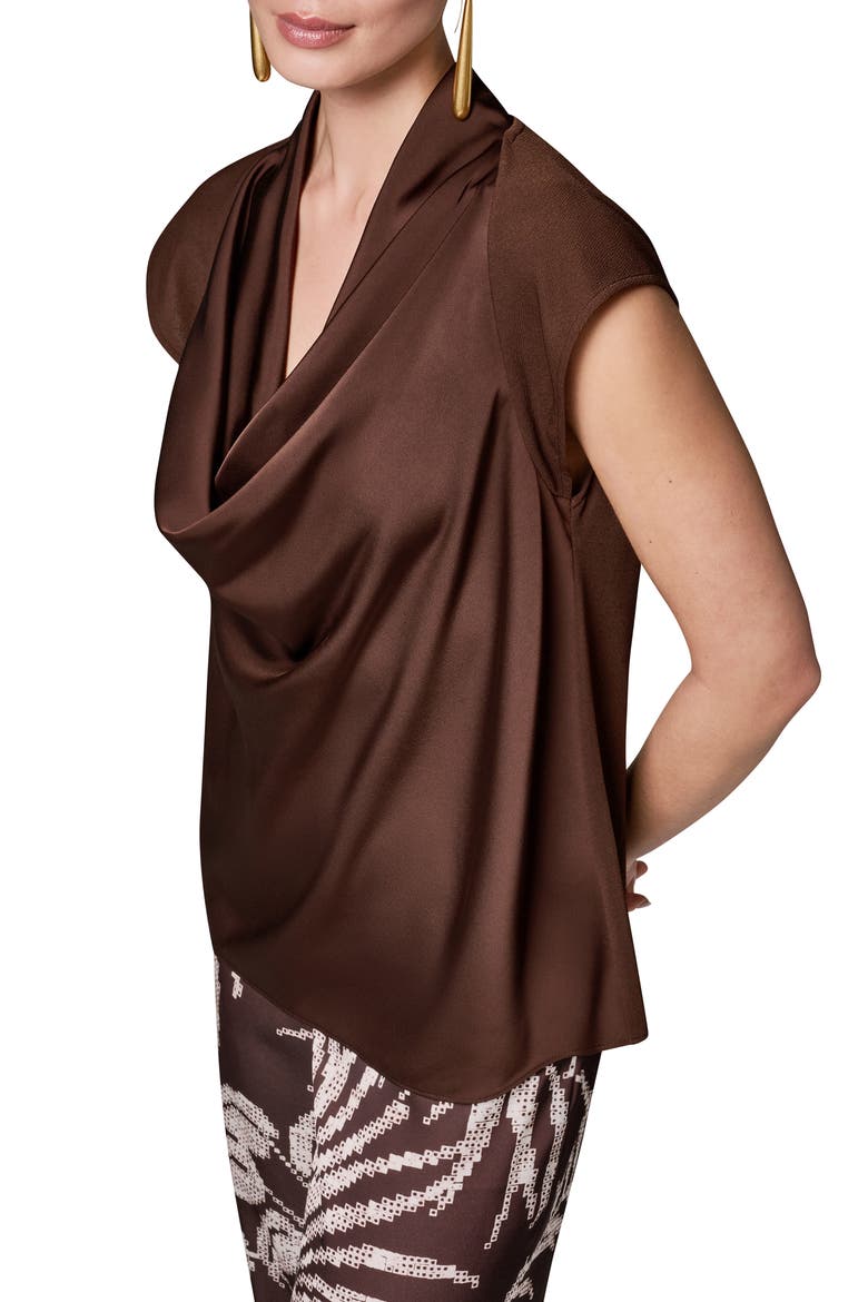 Cowl Neck Mixed Media Top, Alternate, color, CANYON