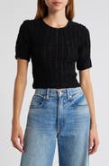 CIEBON Janet Texture Puff Sleeve Crop Top