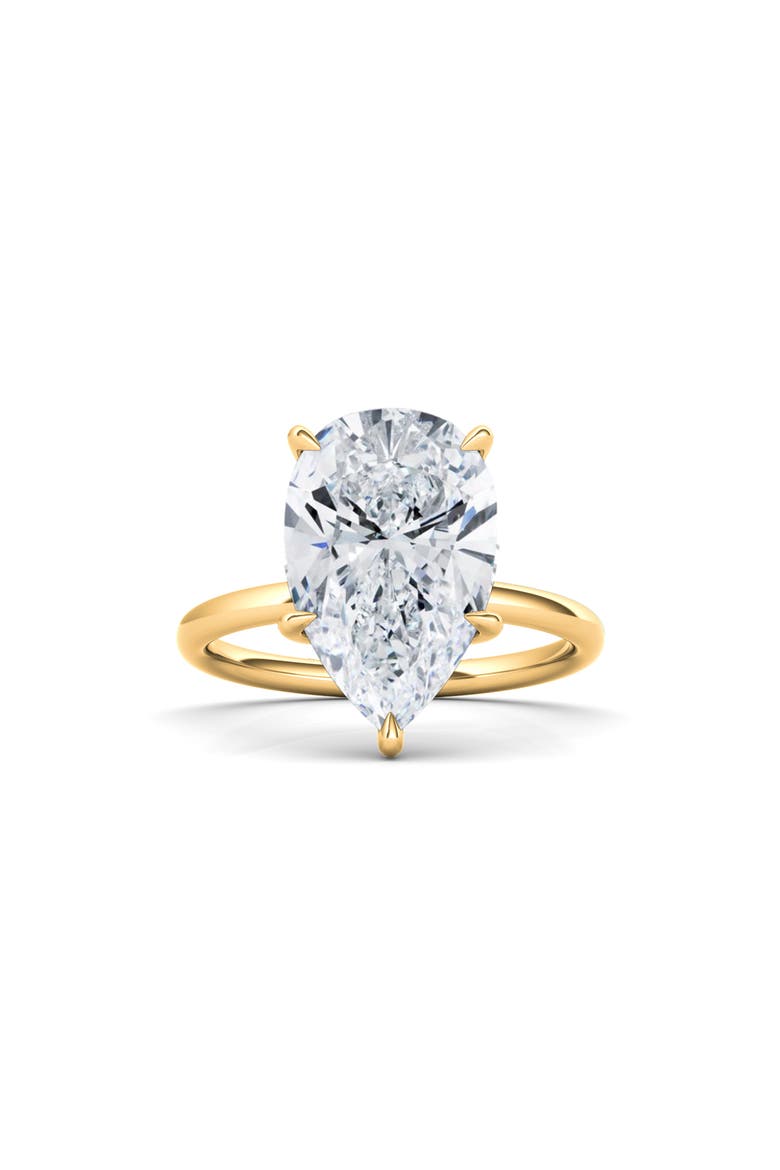 Pear Cut Lab Created Diamond Ring, Main, color, 2.00 CTW 18K YELLOW GOLD