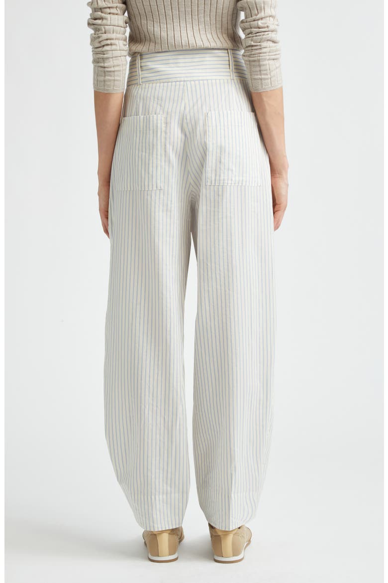 Stripe Organic Cotton & Silk Balloon Pants, Alternate, color, WHITE/ COBALT