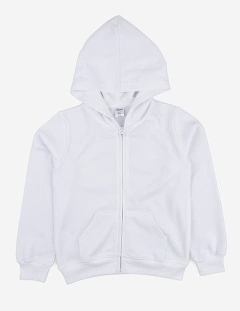 Kids Zip-Up Hoodie, 100% Cotton, Solid Colors