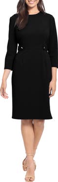 London Times Side Tab Sheath Dress
