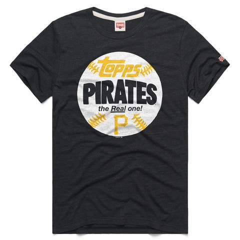 Men's Homage Charcoal Pittsburgh Pirates MLB x Topps Baseball The Real One Tri-Blend T-Shirt