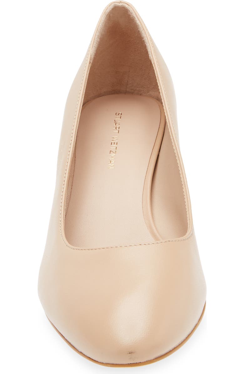Stuart Weitzman Bridget Block Pump, Alternate, color, Golden Beige