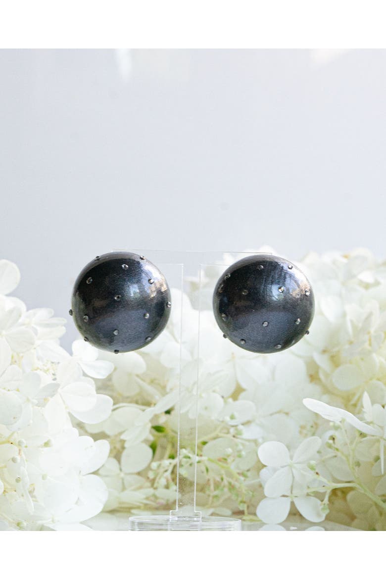 Gaia Crystal Midi Earrings, Alternate, color, Black Coral