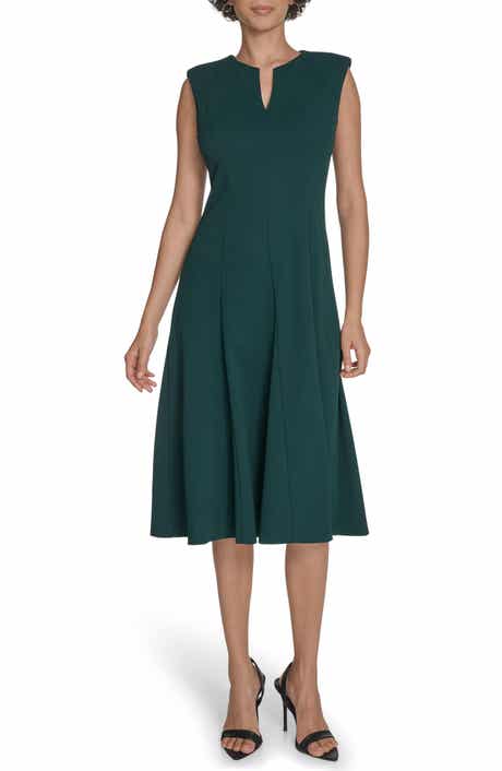 Calvin Klein Sleeveless A-Line Midi Dress