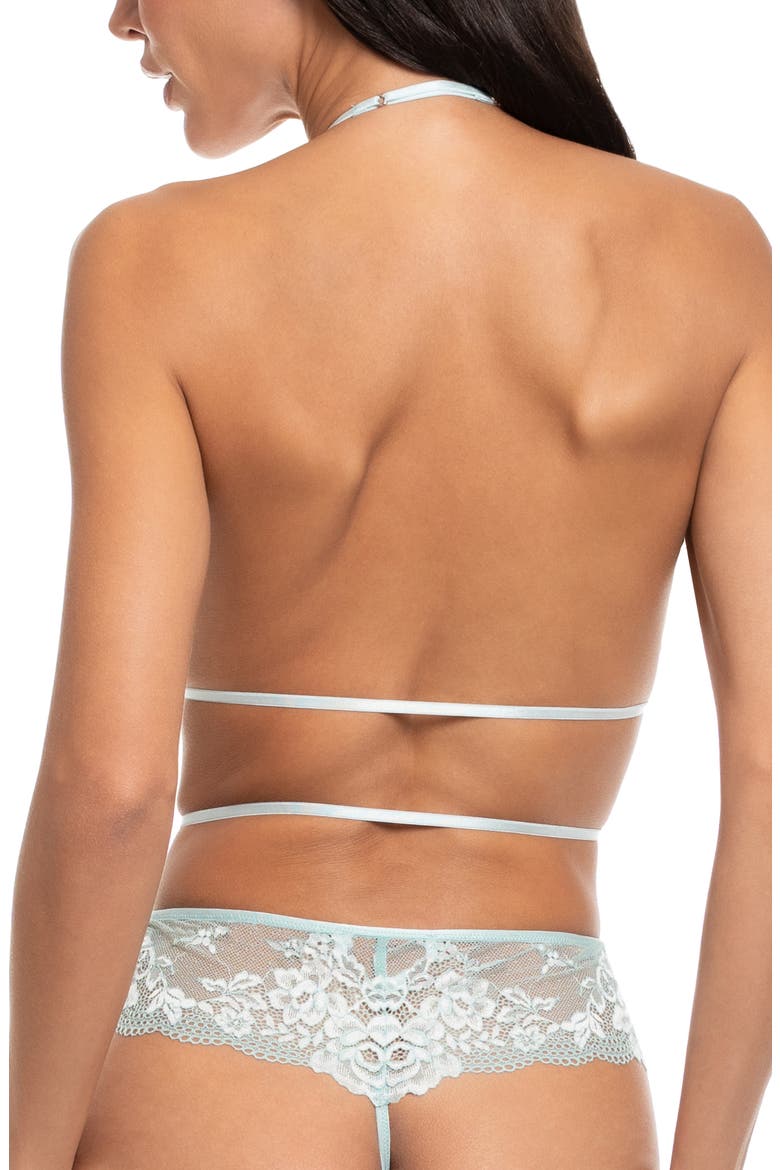 Lillie Strappy Lace Thong Teddy, Alternate, color, PALE TURQUOISE
