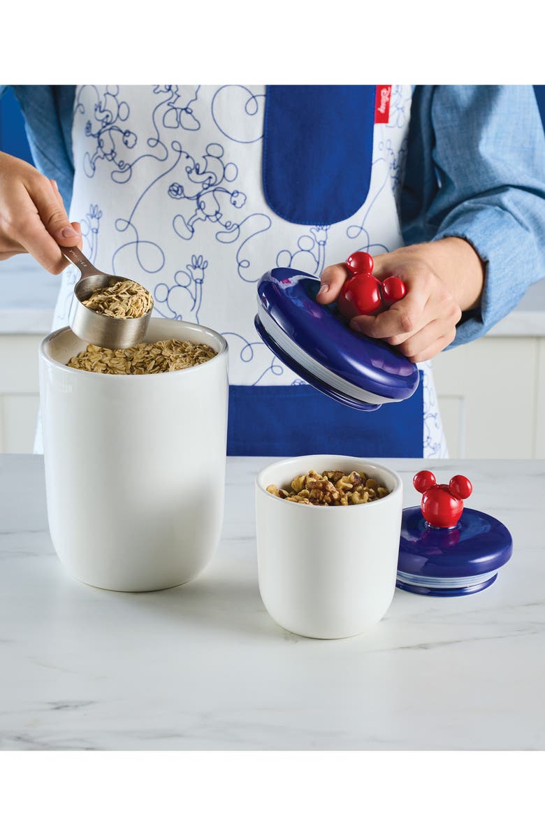 Disney Bon Voyage Mickey Head 2-Piece Ceramic Jar, Alternate, color, Blue/ Red