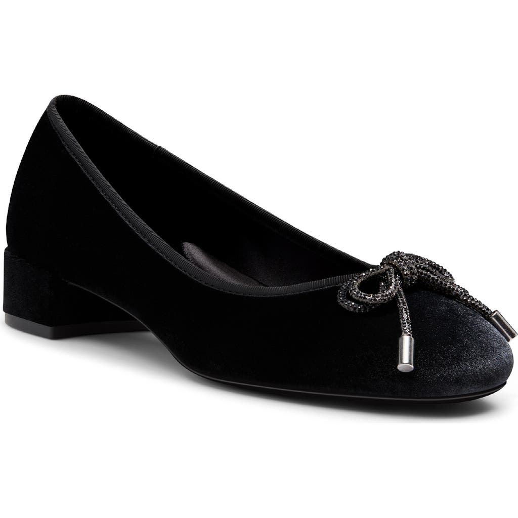Birdies Hummingbird Pump In Black Velvet Bow