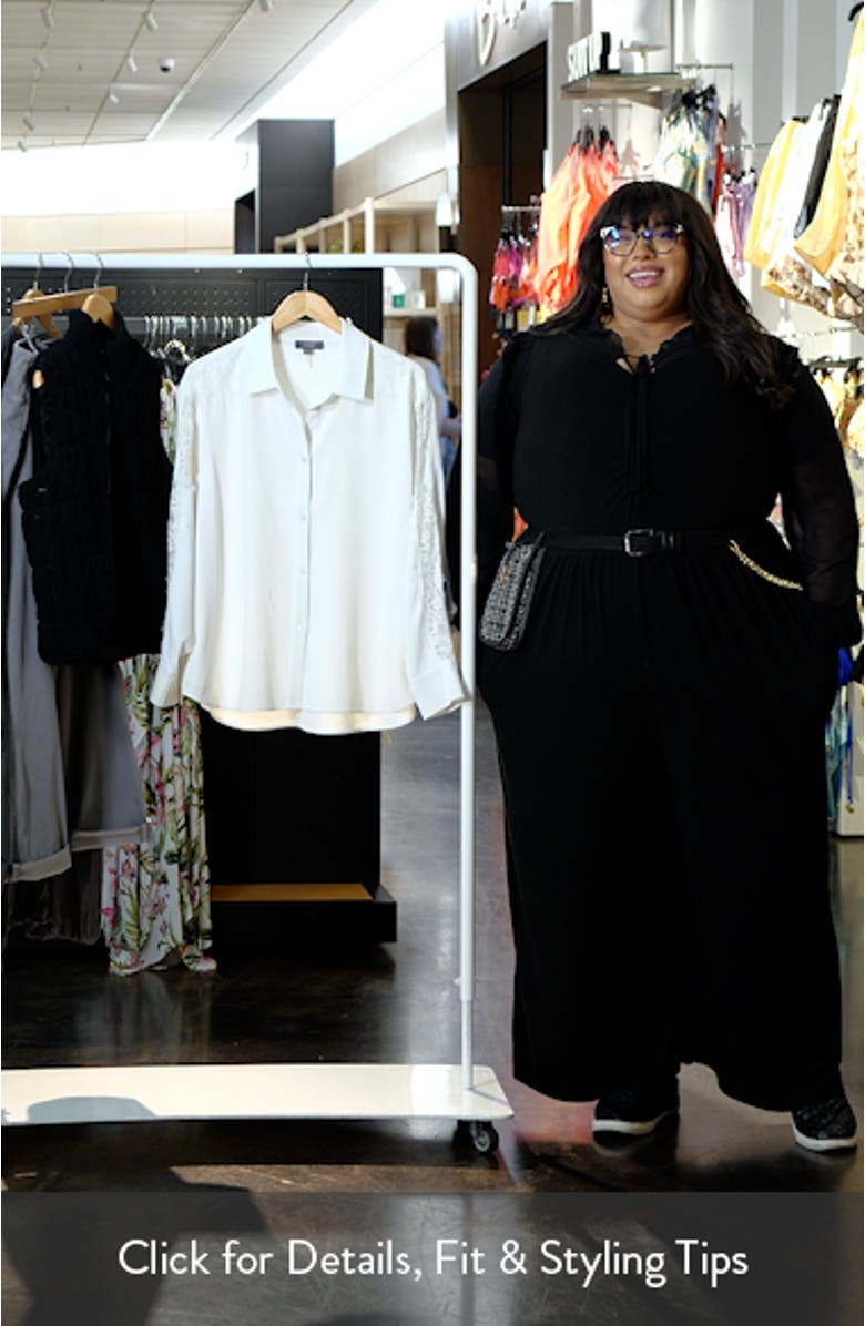 Natasha Lace Trim Button-Up Shirt, sales video thumbnail