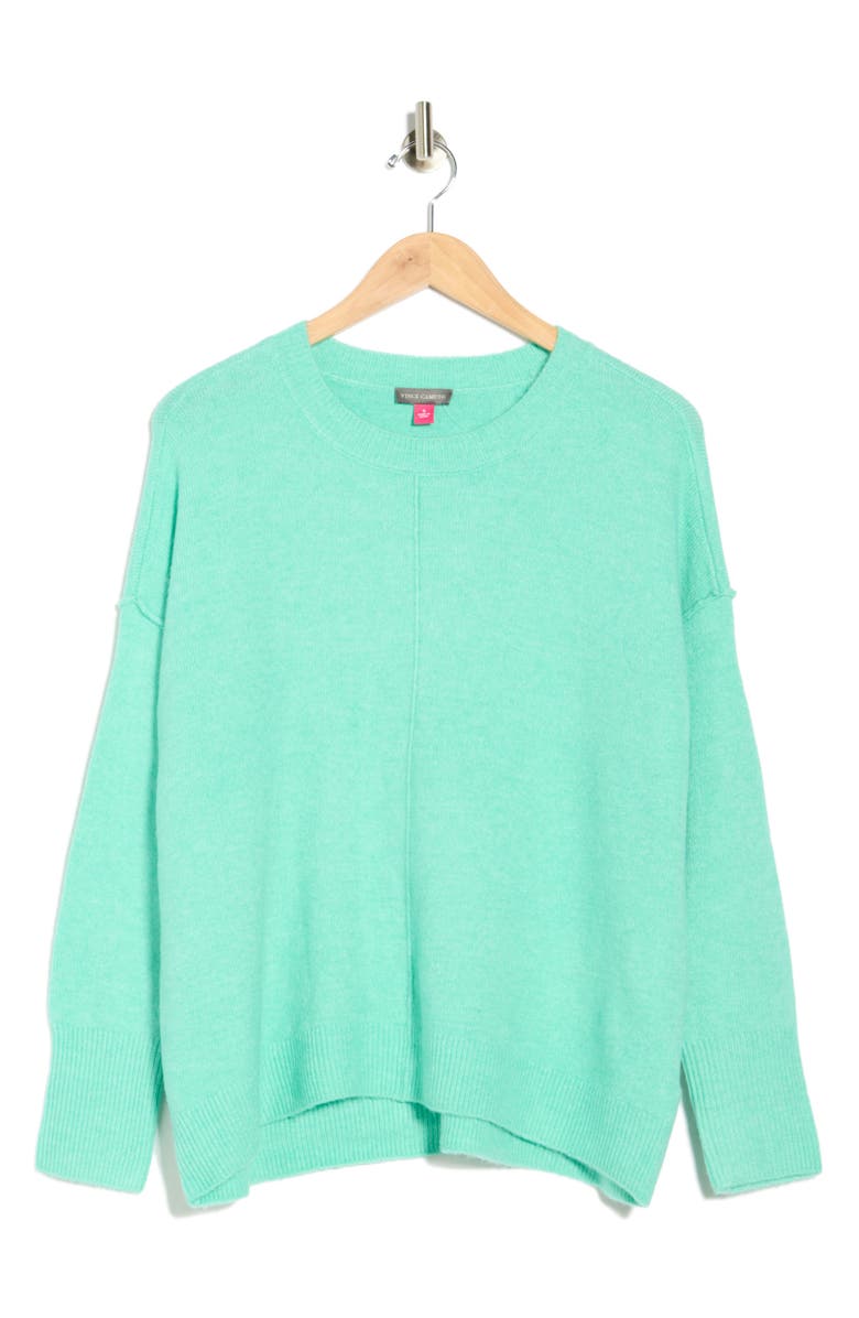 Vince Camuto Center Seam Crewneck Sweater, Alternate, color, Brilliant Aqua