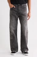 PURPLE BRAND Traced Gothic Wordmark High Waist Relaxed Straight Leg Jeans
