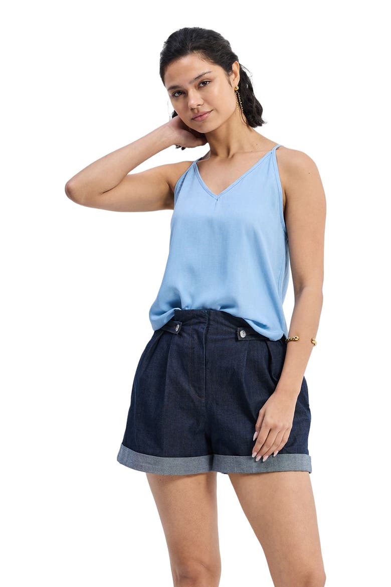 Endless Sunday Top in Tencel Denim, Alternate, color, Ocean Blue