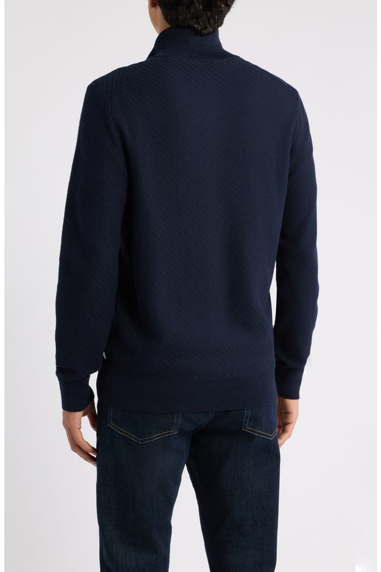 Loretti Full Zip Cotton Cardigan, Alternate, color, DARK BLUE
