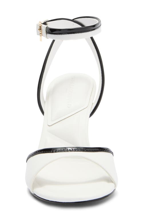 Karl Lagerfeld Paris Kersey Wedge Sandal In Bright White/black